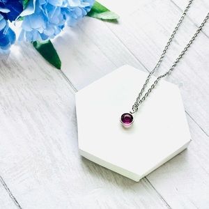February Swarovski Crystal Necklace, Amethyst Swarovski Crystal, Handmade